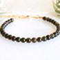 Obsidian Round 3-4mm Smooth beads adjustable stacking bracelet | STK-5004