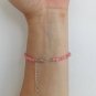 Pink Agate Round 4mm Smooth beads adjustable stacking bracelet | STK-5063