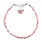 Pink Opal Round 3mm Faceted beads adjustable stacking bracelet | STK-5110