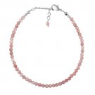 Pink Opal Round 3mm Faceted beads adjustable stacking bracelet | STK-5117