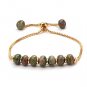 Unakite Rondelle 6mm Smooth beads adjustable stacking bracelet | STK-5590
