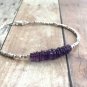 Amethyst Nugget 3-5mm Smooth beads adjustable stacking bracelet | STK-0309