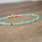 Apatite Rondelle 2mm Faceted beads adjustable stacking bracelet | STK-0563