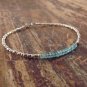 Apatite Rondelle 3mm Faceted beads adjustable stacking bracelet | STK-0565