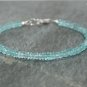 Apatite Rondelle 3mm Faceted beads adjustable stacking bracelet | STK-0595
