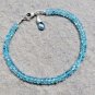 Apatite Rondelle 3mm Faceted beads adjustable stacking bracelet | STK-0598