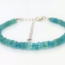 Apatite Rondelle 4mm Faceted beads adjustable stacking bracelet | STK-0600