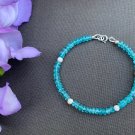 Apatite Rondelle 3mm Faceted beads adjustable stacking bracelet | STK-0630