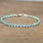 Apatite Rondelle 3mm Faceted beads adjustable stacking bracelet | STK-0632