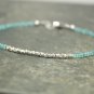 Apatite Rondelle 2mm Faceted beads adjustable stacking bracelet | STK-0633