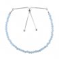 Aquamarine Round 3mm Faceted beads adjustable stacking bracelet | STK-0740