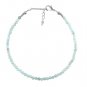 Aquamarine Round 3mm Faceted beads adjustable stacking bracelet | STK-0823