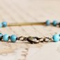 Blue Jasper Round 4mm Smooth beads adjustable stacking bracelet | STK-1605