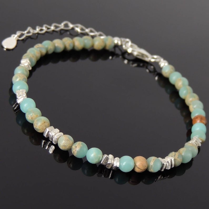 Blue Jasper Round 6mm Smooth beads adjustable stacking bracelet | STK-1606