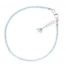 Blue Topaz Round 2mm Faceted beads adjustable stacking bracelet | STK-1743