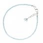 Blue Topaz Round 2mm Faceted beads adjustable stacking bracelet | STK-1743