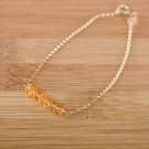 Citrine Rondelle 4mm Faceted beads adjustable stacking bracelet | STK-2146