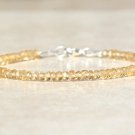Citrine Rondelle 3mm Faceted beads adjustable stacking bracelet | STK-2161