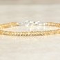 Citrine Rondelle 3mm Faceted beads adjustable stacking bracelet | STK-2161