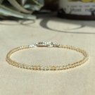 Citrine Rondelle 2mm Faceted beads adjustable stacking bracelet | STK-2169