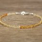 Citrine Rondelle 3mm Faceted beads adjustable stacking bracelet | STK-2172