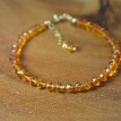Citrine Rondelle 4mm Faceted beads adjustable stacking bracelet | STK-2202