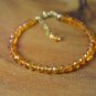 Citrine Rondelle 4mm Faceted beads adjustable stacking bracelet | STK-2202