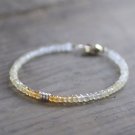 Citrine Rondelle 3mm Faceted beads adjustable stacking bracelet | STK-2203