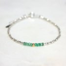 Emerald Rondelle 3mm Faceted beads adjustable stacking bracelet | STK-2418