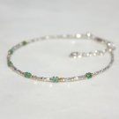 Emerald Rondelle 3mm Faceted beads adjustable stacking bracelet | STK-2419