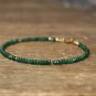 Emerald Rondelle 3mm Faceted beads adjustable stacking bracelet | STK-2423