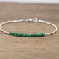 Emerald Rondelle 3mm Faceted beads adjustable stacking bracelet | STK-2458