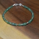 Emerald Rondelle 3mm Faceted beads adjustable stacking bracelet | STK-2529