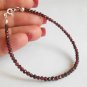 Garnet Round 2.5-3mm Faceted beads adjustable stacking bracelet | STK-2984