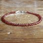 Garnet Round 3-3.5mm Faceted beads adjustable stacking bracelet | STK-3084