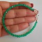 Green Onyx Round 3mm Faceted beads adjustable stacking bracelet | STK-3376