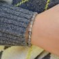 Grey Quartz Round 6mm Smooth beads adjustable stacking bracelet | STK-3465