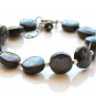 Hypersthene Coin 10mm Smooth beads adjustable stacking bracelet | STK-3640