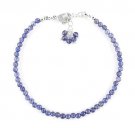 Iolite Round 2.5-3mm Faceted beads adjustable stacking bracelet | STK-3680