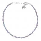 Iolite Round 2-2.5mm Faceted beads adjustable stacking bracelet | STK-3722