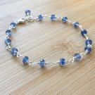 Kyanite Rondelle 4mm Faceted beads adjustable stacking bracelet | STK-3804