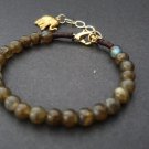 Labradorite Round 8mm Smooth beads adjustable stacking bracelet | STK-3836