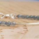 Labradorite Drum 4mm Faceted beads adjustable stacking bracelet | STK-3839