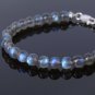 Labradorite Round 8mm Smooth beads adjustable stacking bracelet | STK-3951