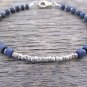 Lapis Lazuli Pipe 4mm Smooth beads adjustable stacking bracelet | STK-4223