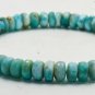 Larimar Rondelle 6mm Faceted beads adjustable stacking bracelet | STK-4404