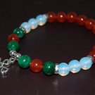 Multi Agate Round 8mm Smooth beads adjustable stacking bracelet | STK-4684