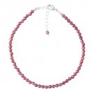 Red Garnet Round 3mm Faceted beads adjustable stacking bracelet | STK-5310