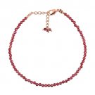 Red Garnet Round 2mm Faceted beads adjustable stacking bracelet | STK-5315