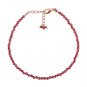 Red Garnet Round 2mm Faceted beads adjustable stacking bracelet | STK-5315